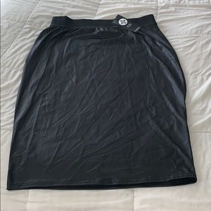 Faux leather pencil skirt